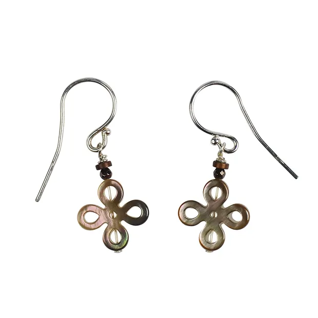 Rang de collier, noeud chinois, nacre (foncée), 13 x 13mm | Marco Schreier