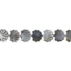 142431104720 Strand of shell, Mother of Pearl (dark), 12 x 13mm | Marco Schreier