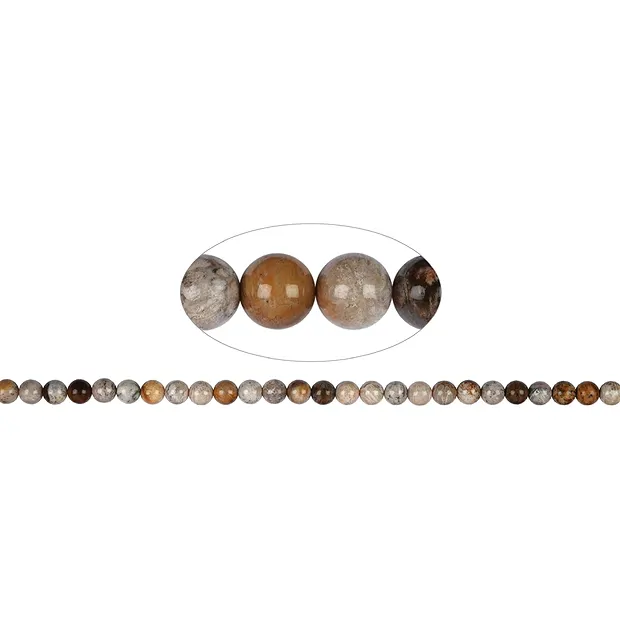 Rang de colliers boules, Corail fossilisé, 06mm | Marco Schreier