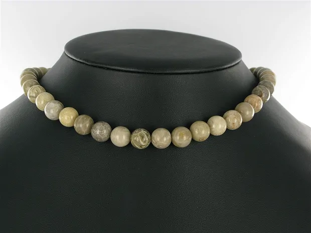 Rang de colliers boules, Corail fossilisé, 10mm (39cm) | Marco Schreier