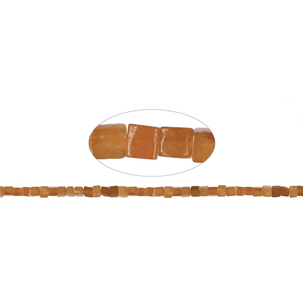 Strand cube, Aventurine (orange-red), 04mm | wholesaler gems & healing stones