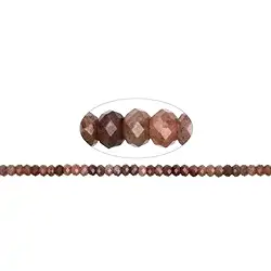 142470316720 Button strand, Aventurine (red), 04 x 06mm (39cm), faceted | Marco Schreier