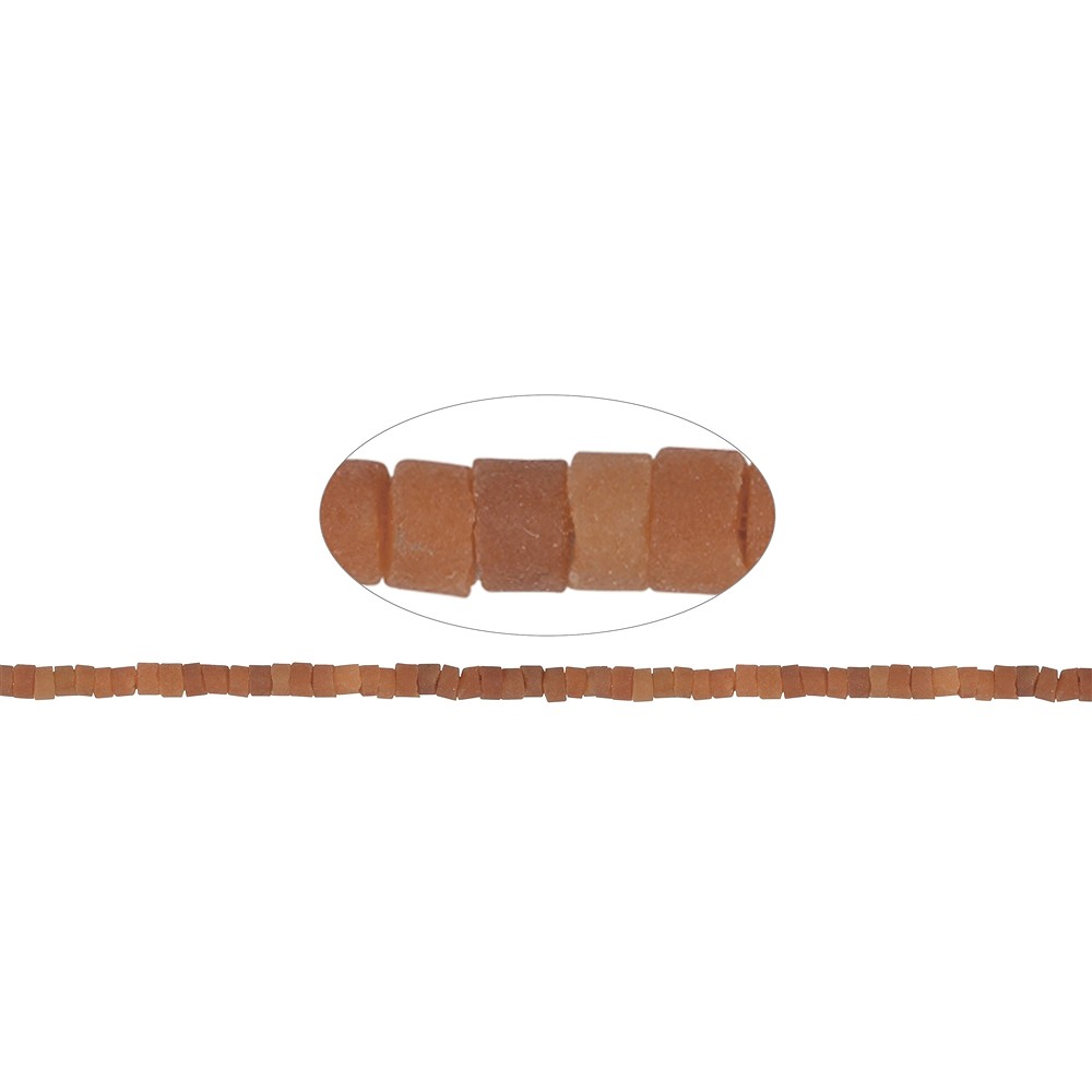 Strand cylinder, Aventurine (orange-red), matt, 03-04 x 05-06mm (39cm) | Marco Schreier