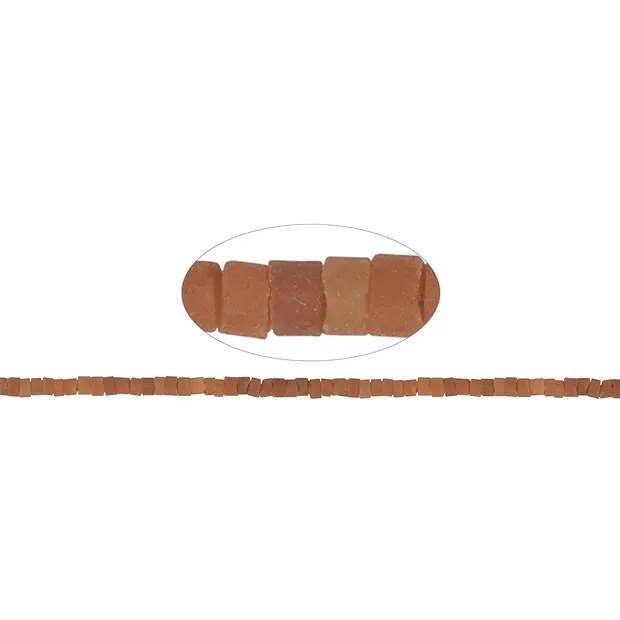 Rang de collier, Aventurine (orange-rouge), mat, 03-04 x 05-06mm (39cm) | Marco Schreier