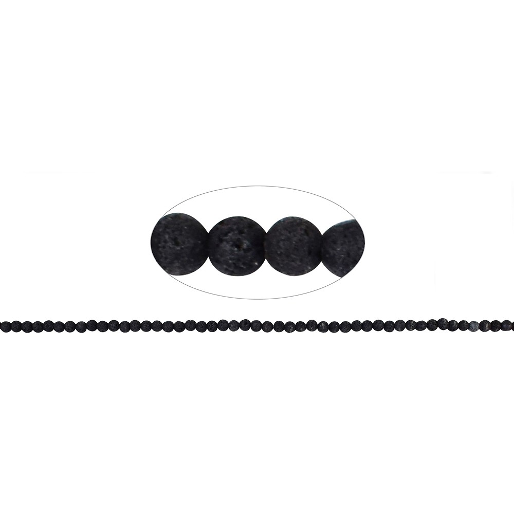 Rang de collier boules, lave, 04mm | Marco Schreier