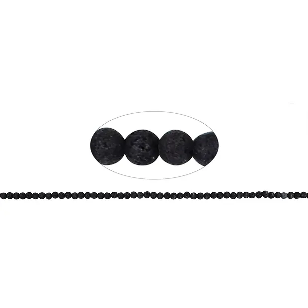 Rang de collier boules, lave, 04mm | Marco Schreier