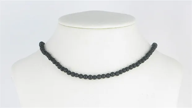 Rang de collier boules, lave polie/cirée, 04mm | Marco Schreier