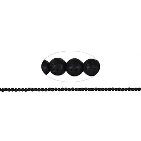 Strang Kugeln, Lava poliert/gewachst, 04mm | GH Edelsteine, Heilsteine & Schmuck