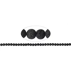 142480100510 Filo di perle, lava, 06 mm | gemme, pietre curative e gioielli all'ingrosso