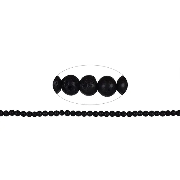 String Beads, lava polished/waxed, 06mm | wholesaler gems & healing stones