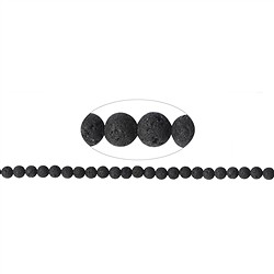 142480100710 Filo di perline, lava, 08mm | gemme, pietre curative e gioielli all'ingrosso