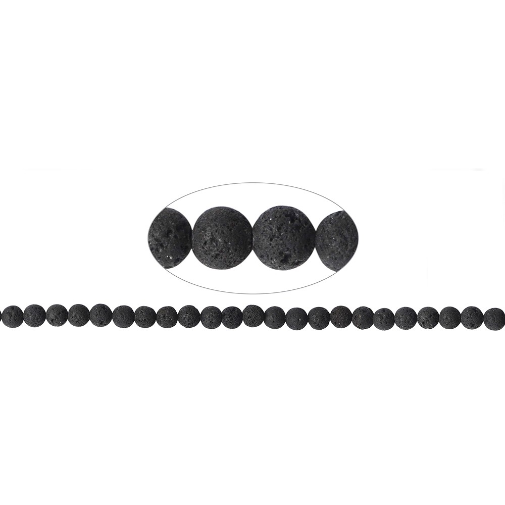 Strang Kugeln, Lava, 08mm | Schreier Großhandel Edelsteine, Heilsteine & Schmuck