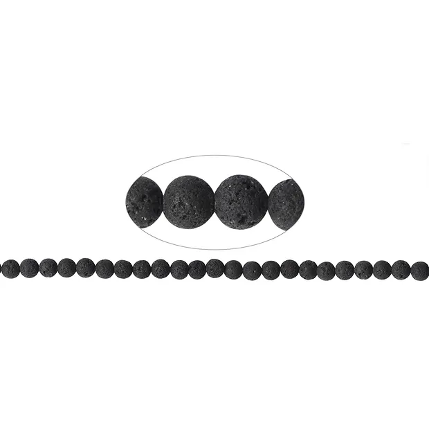 Rang de collier boules, lave, 08mm | Marco Schreier