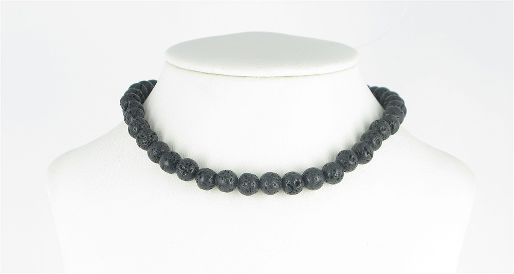Strang Kugeln, Lava poliert/gewachst, 08mm | GH Edelsteine, Heilsteine & Schmuck