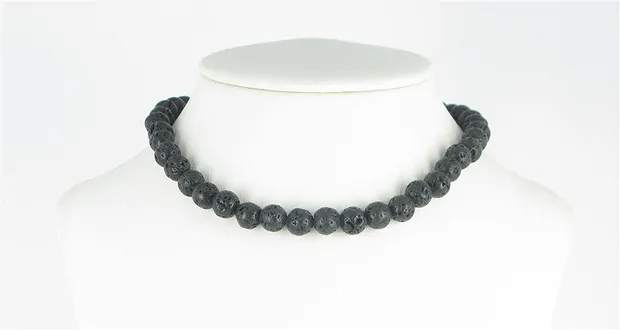 String Beads, Lava polished/waxed, 08mm | wholesaler gems & healing stones