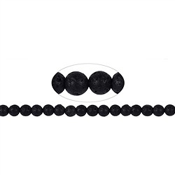 142480100720 Cuentas de piedras preciosas, lava pulida/encerada, 08mm | Marco Schreier