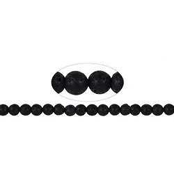 142480100720 Rang de collier boules, lave polie/cirée, 08mm | Marco Schreier