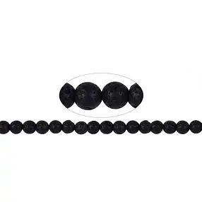 String Beads, Lava polished/waxed, 08mm | wholesaler gems & healing stones