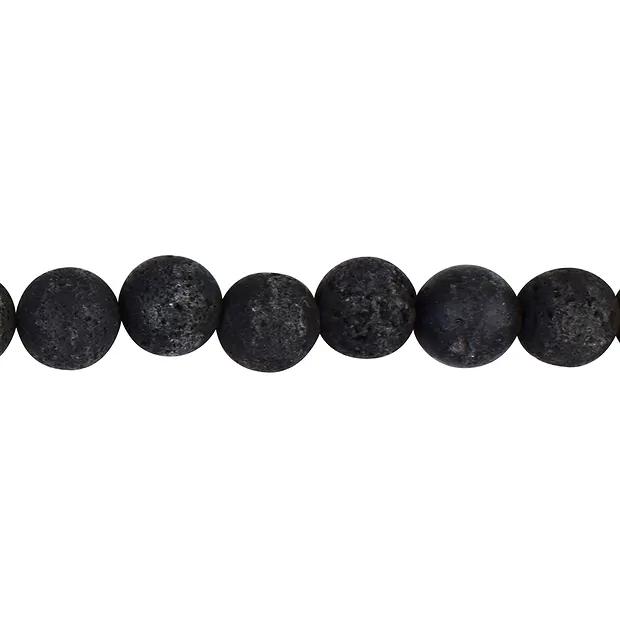 Strang Kugeln, Lava, 10mm | Schreier Großhandel Edelsteine, Heilsteine & Schmuck