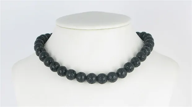 String Beads, Lava polished/waxed, 10mm | wholesaler gems & healing stones
