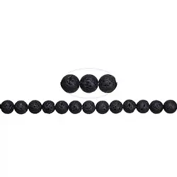 142480100920 Strang Kugeln, Lava poliert/gewachst, 10mm | GH Edelsteine, Heilsteine & Schmuck