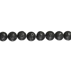 142480101020 Filo di perle, lava lucidata/cerata, 12 mm | grossista gemme e pietre curative