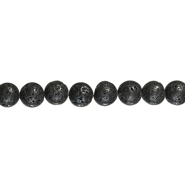 Filo di perle, lava lucidata/cerata, 12 mm | grossista gemme e pietre curative