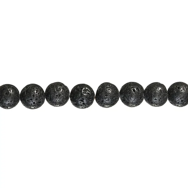Filo di perle, lava lucidata/cerata, 16 mm | grossista gemme e pietre curative