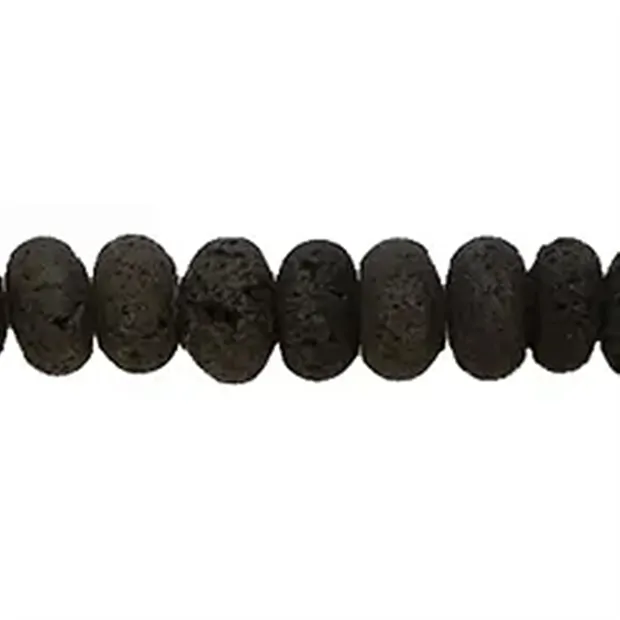 Strang Button, Lava, 08mm | Schreier Großhandel Edelsteine, Heilsteine & Schmuck