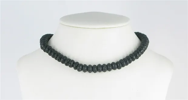 Strang Button, Lava poliert/gewachst, 08mm | GH Edelsteine, Heilsteine & Schmuck