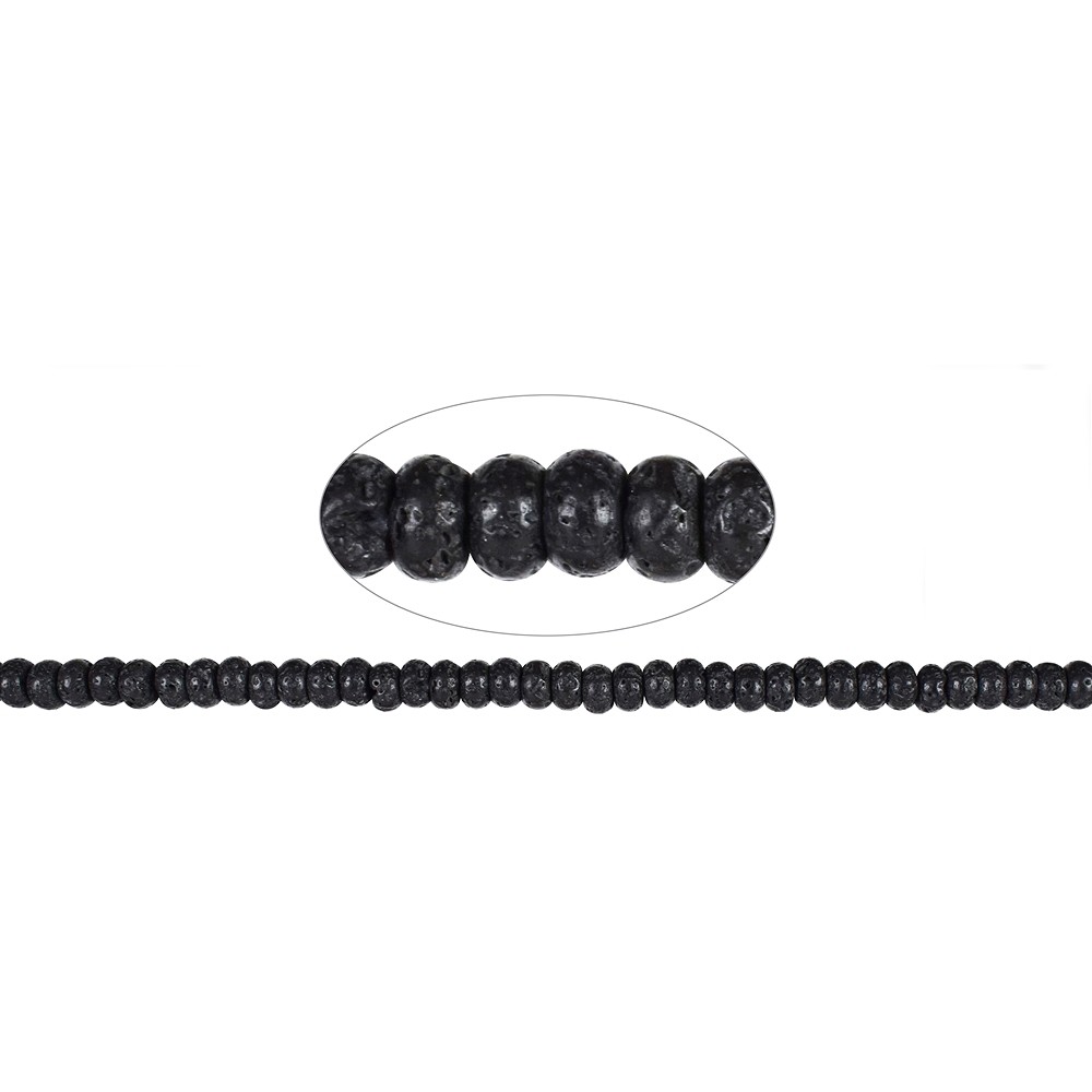 Strang Button, Lava poliert/gewachst, 08mm | GH Edelsteine, Heilsteine & Schmuck