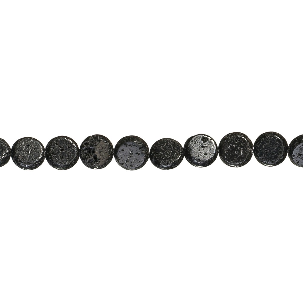 Strang Coin, Lava poliert/gewachst, 30mm | GH Edelsteine, Heilsteine & Schmuck