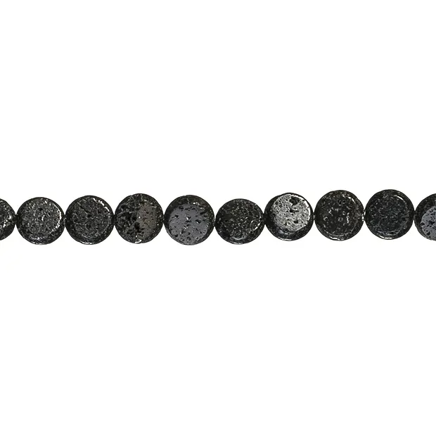 Filo di monete, lava lucidata/cerata, 30 mm | grossista gemme e pietre curative