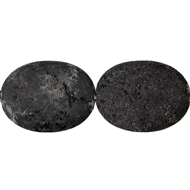 Lense strand, lava, 40 x 30mm | minerals trade - gems, healing stones & jewelry