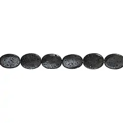 142480301320 Rang de colliers Lentille, lave polie/cirée, 40 x 30mm | Marco Schreier