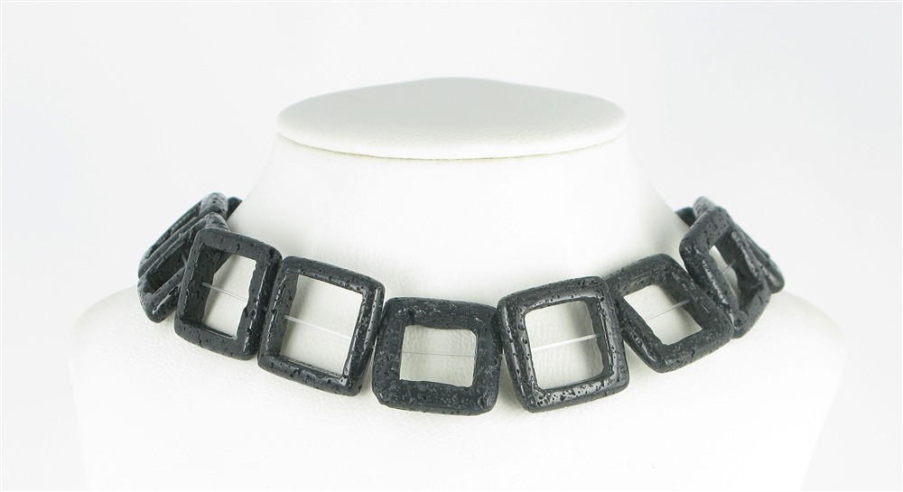 Rang de colliers cadre, lave (polie/cirée), 25 x 25mm | Marco Schreier