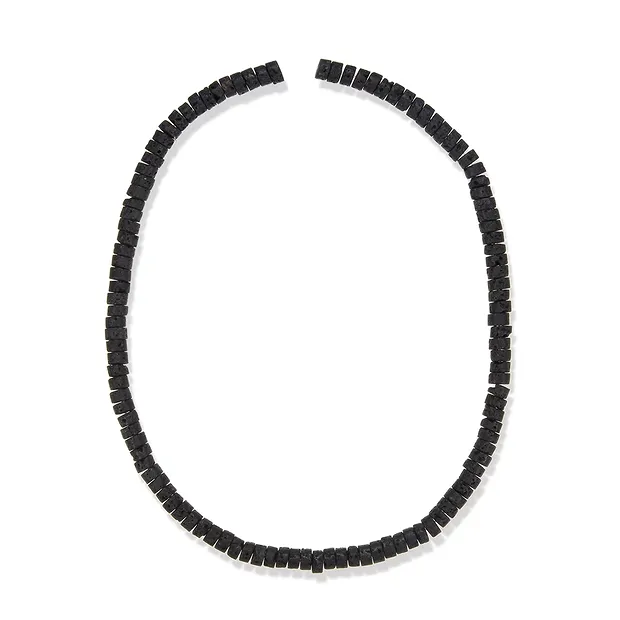 Strang Zylinder "Heishi", Lava (schwarz), 03 x 06mm (39 cm) | Marco Schreier