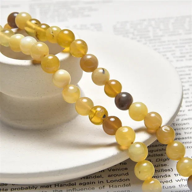 String Beads, opal (honey opal), 07.5 - 08.0mm | gems, healing stones & jewelry