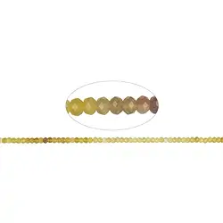 142500304522 Cordón de botones, ópalo (ópalo miel), facetado, 03 x 05mm (39cm) | Marco Schreier