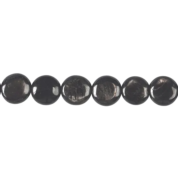 Strang Coin, Hypersthen, 10mm | Großhändler Edelsteine, Heilsteine & Schmuck