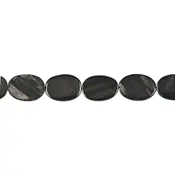 142521400920 Strang Linse, Hypersthen, 30 x 20mm | Schreier Edelsteine, Heilsteine & Schmuck