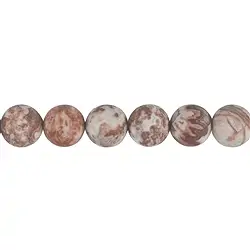 142560101010 Cuentas de piedras preciosas, Ágata encaje roja, mate, 12mm (38cm) | Marco Schreier