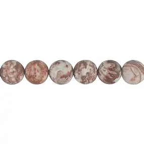 String Beads, Agate (Lace Agate) red, matt, 12mm (38cm) | Marco Schreier