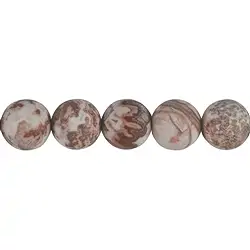 142560101110 Rang de collier boules, Agate (Lace-Agate) rouge, mat, 14mm (38cm) | Marco Schreier