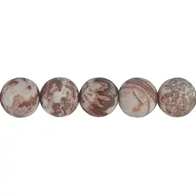 Rang de collier boules, Agate (Lace-Agate) rouge, mat, 14mm (38cm) | Marco Schreier