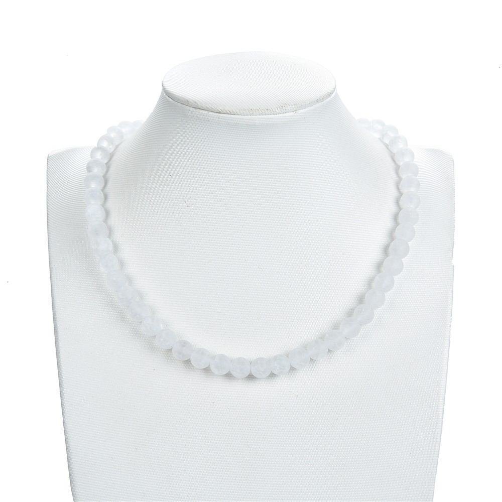 String Beads, Crashed Crystal, matt, 08mm | wholesaler gems & healing stones