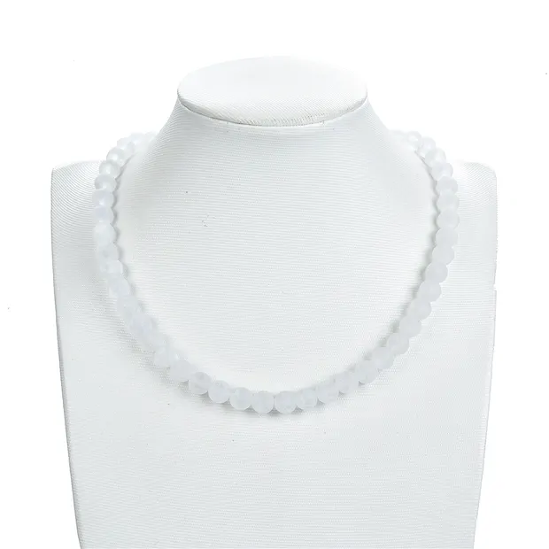 String Beads, Crashed Crystal, matt, 08mm | wholesaler gems & healing stones