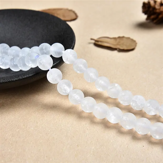 Strang Kugeln, Crashed Crystal, matt, 08mm | GH Edelsteine, Heilsteine & Schmuck