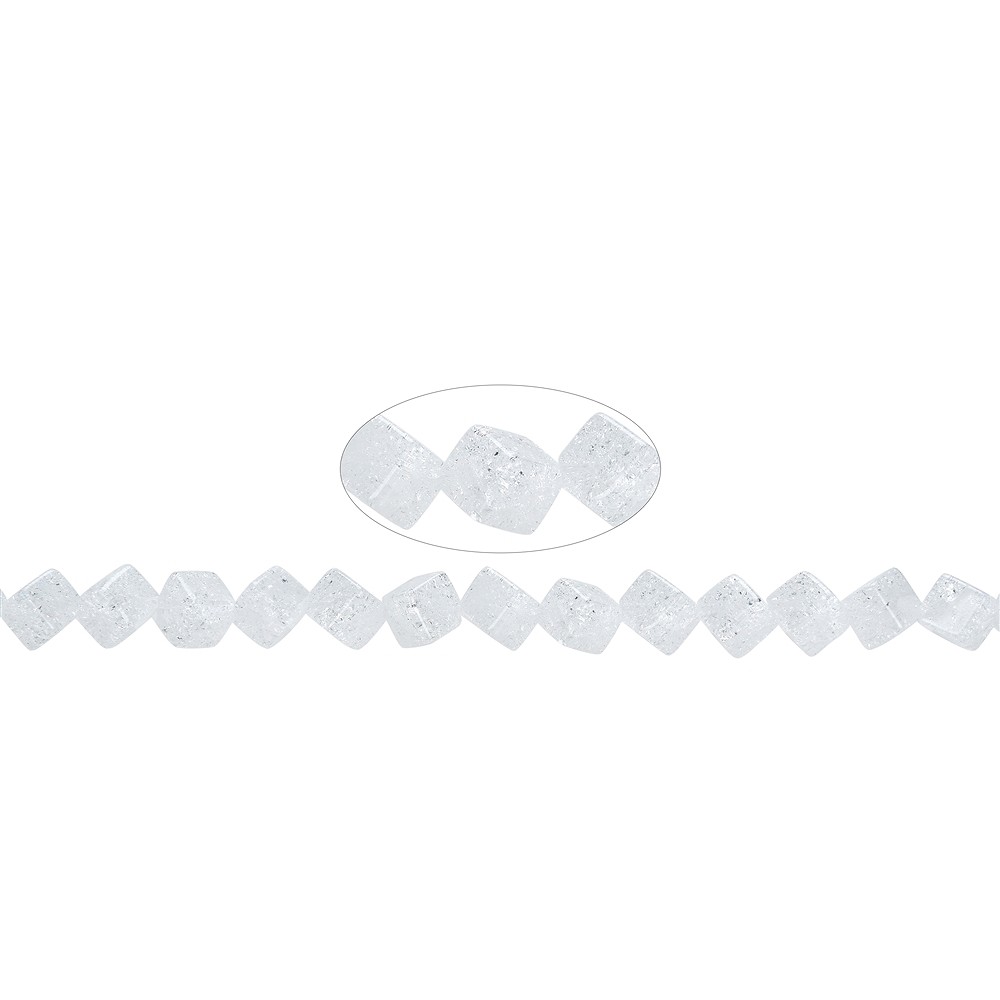 Strang Würfel, Crashed Crystal, 08mm | Schreier Edelsteine, Heilsteine & Schmuck