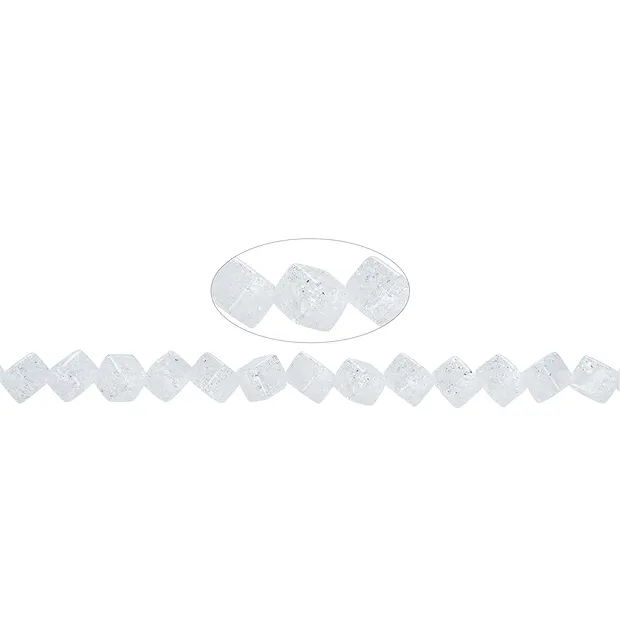 Strand of cubes, Crashed Crystal, 08mm | Schreier gems, healing stones & jewelry